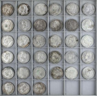 PESETA SYSTEM: AMADEO I
Lote 33 monedas 5 Pesetas. 1871. A EXAMINAR. BC a MBC-.