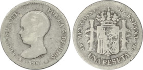 PESETA SYSTEM: ALFONSO XIII
1 Peseta. 1889 (*__-__). M.P.-M. BC.