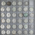 PESETA SYSTEM: ALFONSO XIII
Lote 35 monedas 5 Pesetas. 1889 a 1898. Incluye un 1893 P.G-V. A EXAMINAR. (Algunas con manchitas). BC a MBC.