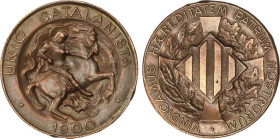 PESETA SYSTEM: CATALONIAN UNION
5 Cèntims. 1900. BARCELONA. Acuñación incusa sin orla. AC-132. EBC+.