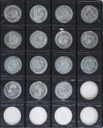 PESETA SYSTEM: LOTS
Lote 40 monedas 50 Céntimos (11), 1 Peseta (14), 2 Pesetas (15). 1869 a 1926. GOBIERNO PROVISIONAL a ALFONSO XIII. Algunas repeti...
