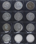 PESETA SYSTEM: LOTS
Lote 10 monedas 5 Pesetas. 1870 a 1897. GOBIERNO PROVISIONAL a ALFONSO XIII. Varias estrellas no visibles. 1870, 71 (2), 75, 78, ...