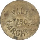 PESETA SYSTEM: LOCAL ISSUES OF THE CIVIL WAR
25 Céntimos. MARCHENA. Latón. AC-45; Vti-L48. MBC.