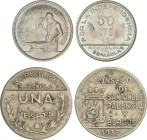 PESETA SYSTEM: LOCAL ISSUES OF THE CIVIL WAR
Lote 2 monedas 50 céntimos y 1 peseta. CONSEJO de SANTANDER, PALENCIA y BURGOS. Cuni. La de 50 céntimos ...
