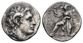 KINGS OF THRACE (Macedonian). Lysimachos (305-281 BC). Drachm. Ephesos.
Obv: Head of the deified Alexander right, with horn of Ammon.
Rev: BAΣIΛEΩΣ ΛY...