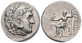 KINGS OF MACEDON. Alexander III 'the Great' (336-323 BC). Tetradrachm. Aspendos.
Obv: Head of Herakles right, wearing lion skin.
Rev: AΛΕΞΑΝΔΡΟΥ.
Z...