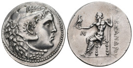 CARIA. Nisyros. Tetradrachm (Circa 201 BC). In the name and types of Alexander III of Macedon.
Obv: Head of Herakles right, wearing lion skin.
Rev: AΛ...