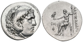 KINGS of MACEDON. Alexander III. (336-323 BC). AR Tetradrachm. Phaselis mint. Dated CY 18 (201/200 BC).
Obv: Head of Herakles right, wearing lion's sk...