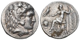 KINGS OF MACEDON. Philip III Arrhidaios (323-317 BC). Tetradrachm. Babylon.
Obv: Head of Herakles right, wearing lion skin.
Rev: ΦIΛIΠΠOY / BAΣIΛEΩΣ...