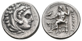 KINGS OF MACEDON. Philip III Arrhidaios (323-317 BC). Drachm. Uncertain mint.
Obv: Head of Herakles right, wearing lion skin.
Rev: ΦΙΛΙΠΠΟΥ.
Zeus seat...