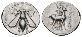 IONIA. Ephesos. Drachm (202-150 BC). Ermotrephes, magistrate.
Obv: EΦ.
Bee with straight wings; E-Φ flanking..
Rev: ERMOTPEΦHΣ.
Stag standing right be...