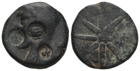PONTOS. Uncertain, possibly Amisos. Ae (Circa 130-100 BC). 
Obv: Male head left, wearing bashlyk; three c/m's in incuse circles.
Rev: Eight-pointed st...