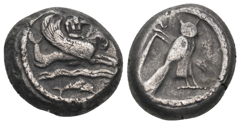 PHOENICIA. Tyre. Uncertain king (Circa 425-394 BC). Shekel.
Obv: Deity, holding ...