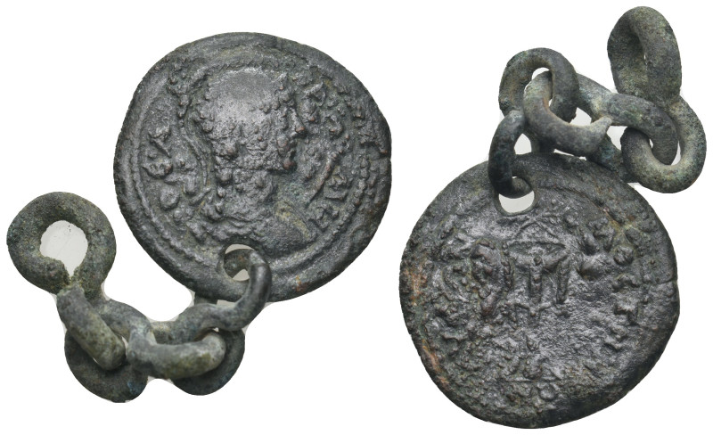 LYDIA. Mostene. Pseudo-autonomous (2nd century). Ae.
Obv: ΘЄA PΩMH.
Helmeted and...