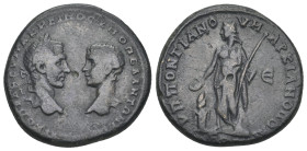 MOESIA INFERIOR. Marcianopolis. Macrinus, with Diadumenian (217-218). Ae Pentassarion. Pontianus, legatus consularis.
Obv: AVT K M OΠEΛ CEV MAKPEINOC ...