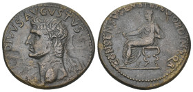 DIVUS AUGUSTUS (Died 14). Dupondius. Rome. Struck under Gaius.
Obv: DIVVS AVGVSTVS / S - C.
Radiate head left.
Rev: CONSENSV SENAT ET EQ ORDIN P Q R.
...