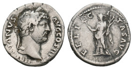 HADRIAN (117-138). Denarius. Rome.
Obv: HADRIANVS AVG COS III P P.
Laureate head right.
Rev: FELICITAS AVG.
Felicitas standing left, holding caduceus ...