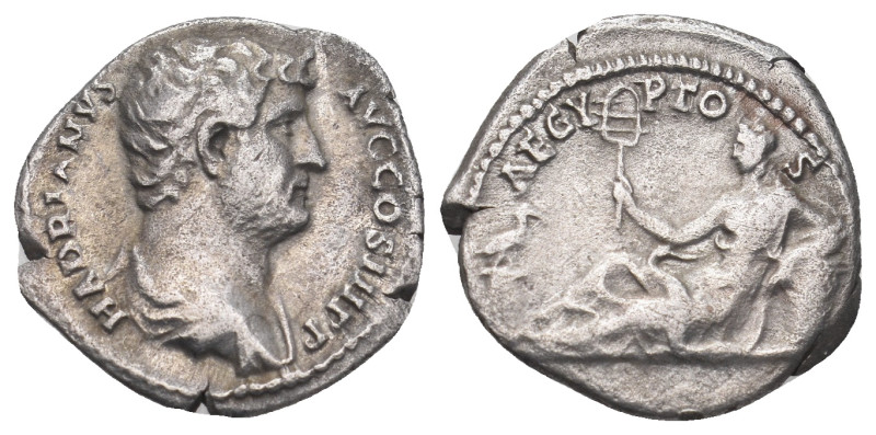 HADRIAN (117-138). Denarius. Rome. "Travel Series" issue.
Obv: HADRIANVS AVG COS...