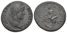 HADRIAN (117-138). As. Rome. Struck for use in Seleucis & Pieria.
Obv: HADRIANVS AVGVSTVS.
Laureate, draped and cuirassed bust right.
Rev: COS III / S...