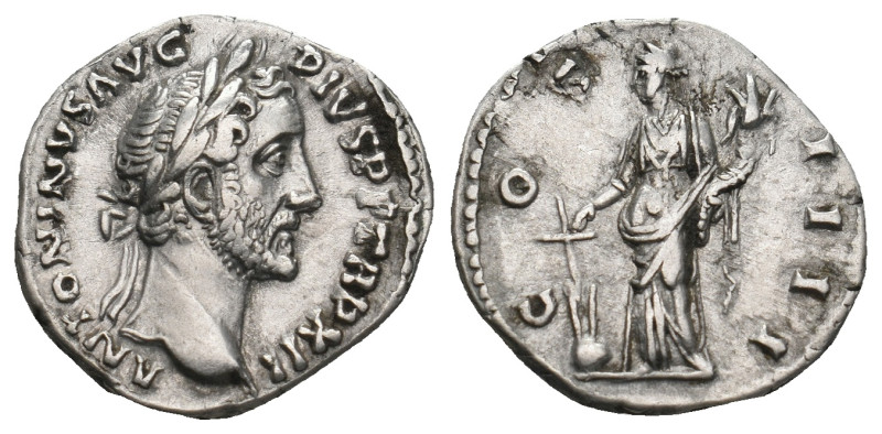 ANTONINUS PIUS (138-161). Denarius. Rome.
Obv: ANTONINVS AVG PIVS P P TR P XII.
...