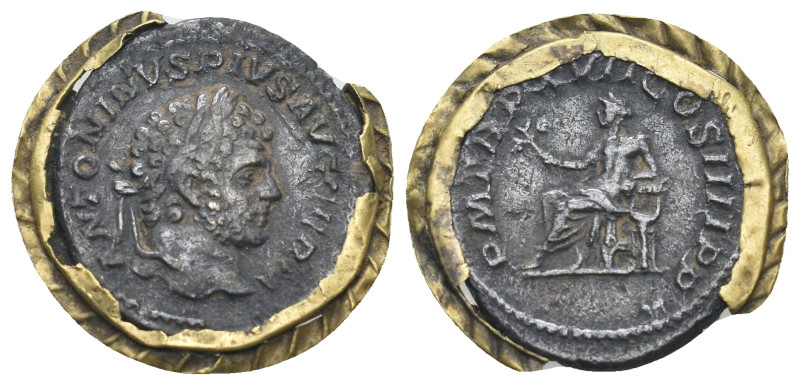 CARACALLA (197-217). Denarius. Rome.
Obv: ANTONINVS PIVS AVG GERM.
Laureate head...