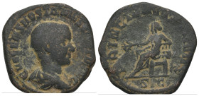 HOSTILIAN (Caesar, 250-251). Sestertius. Rome. Obv: C VALENS HOSTIL MES QVINTVS N C. Bareheaded and draped bust right. 
Rev: PRINC IVVENT / S C. 
Apol...