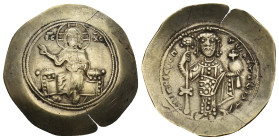 NICEPHORUS III BOTANIATES, 1078-1081 AD. EL, Histamenon Nomisma. Constantinople.
Obv: IC - XC.
Christ Pantokrator seated facing on throne.
Rev: + NIKH...