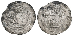 AUSTRIA, Steiermark (Margrave). Otakar III. 1124-1164. AR Pfennig. Enns mint. 
Obv: Figure enthroned facing, raising both arms; benediction hand to le...