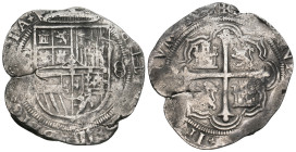 SPAIN. Philip III (1598-1621). Cob 8 Reales. Uncertain date. Seville.
Obv: Crowned coat-of-arms.
Rev: Coat-of-arms.
KM 37.3.
Condition: Very fine.
Wei...