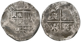 SPAIN. Philip III (1598-1621). Cob 8 Reales. Uncertain date. Seville.
Obv: Crowned coat-of-arms.
Rev: Coat-of-arms.
KM 37.3.
Condition: Very fine.
Wei...
