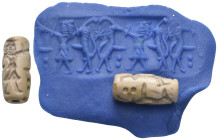 NEAR EASTERN CYLINDER SEAL (CIRCA. 1500 - 1000 BC).
Condition : See picture. No return.
Weight : 3.17 g
Diameter: 21.6 mm