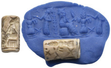 NEAR EASTERN CYLINDER SEAL (CIRCA. 1500 - 1000 BC)
Condition : See picture. No return.
Weight : 4.92 g
Diameter: 21.6 mm