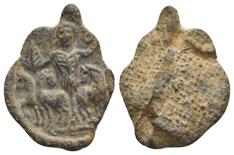 Roman PB Tessera, c. 1st century BC - 1st century AD. 
Obv: Uncertain figure on ...