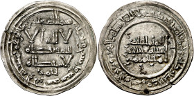 Califato. AH 347. Abd al-Rahman III. Madinat al-Zahra (Medina Azahara). Dirhem. (V. 441) (Fro. 4). 1,99 g. MBC+.