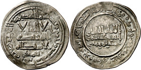 Califato. AH 349. Abd al-Rahman III. Madinat al-Zahra (Medina Azahara). Dirhem. (V. 444) (Fro. 5). 2,33 g. MBC+.