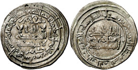 Califato. AH 357. Al-Hakam II. Madinat al-Zahra (Medina Azahara). Dirhem. (V. 458) (Fro. 95). 2,62 g. MBC+/MBC.