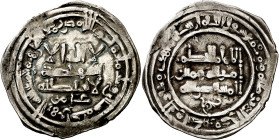 Califato. AH 360. Al-Hakam II. Madinat al-Zahra (Medina Azahara). Dirhem. (V. 461) (Fro. 52 anv y 49 rev). 2,88 g. MBC.