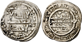 Califato. AH 367. Hisham II. Al Andalus. Dirhem. (V. 500) (Fro. 29). 3,31 g. MBC-.