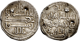 Almorávides. Ali ibn Yusuf. Qurtuba (Córdoba). Quirate. (FBM. Cb10) (NVMISMA 231, página 296, nº 10, mismo ejemplar). Dos perforaciones. Rara. 1,05 g....