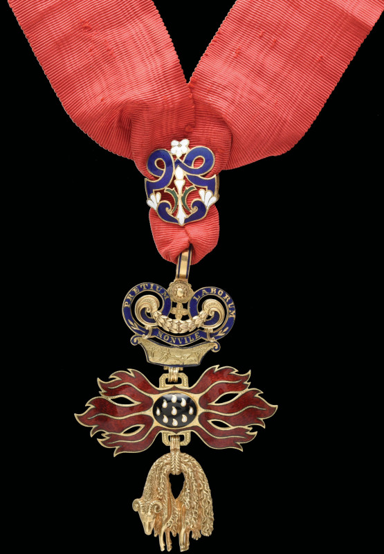 Austria, Order of the Golden Fleece, neck badge, in gold and enamels, 112mm heig...