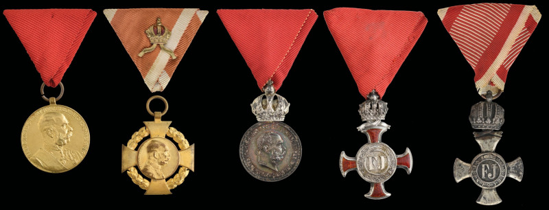 Austria, Merit Cross, Type 1 (1849-75), Third Class, in silver and red enamel, b...