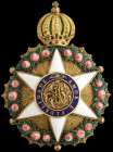 Brazil, Order of the Rose, Officer’s breast badge, by Lemaitre, Paris, pre-1900, in silver-gilt and enamels, 53mm, about extremely fine