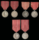 France, Italian Campaign Medals 1859 (3), all by Barre, one with edge impressed (Hourgade Sergent au 52 de Ligne), another engraved (>>L. Boyer Lieut....