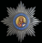 Greece, Order of the Redeemer, Type 2, breast star, by Lemaitre, Paris, late 19th century, in silver, with gilt and enamelled centre, 85mm, in slightl...
