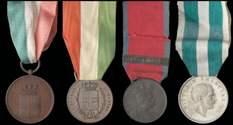 Italy, Al Valore Civile, unsigned, in bronze, with ring suspension, unnamed; Al ...