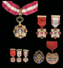 Mexico, Cross for the Defenders of the Republic 1922-36, in gilt and enamels, 57mm (FF 407); Bravery Medal 1926, First and Third Class breast badges, ...