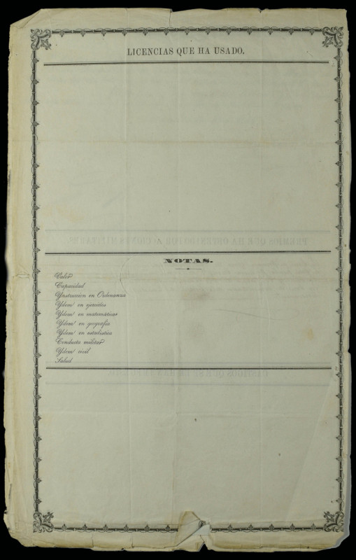 Mexico, Original Service Record of Major-General Juan Nepomuceno Almonte, dated ...