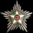 Morocco, Order of Ouissam Alaouite, Type 2 (1934-54), breast star, French-made with hallmarks on retaining pin, in silver, with gilt and enamelled cen...