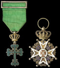 Portugal, Order of Christ, Special Model, post-1844 in silver-gilt and enamels, width 40mm; Order of St. Bento de Avis, Knight’s breast badge, 1894-19...