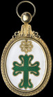 Portugal, Order of St. Bento de Avis, sash badge, late 19th century, in silver gilt, with enamelled centre, 95 x 60mm, good very fine